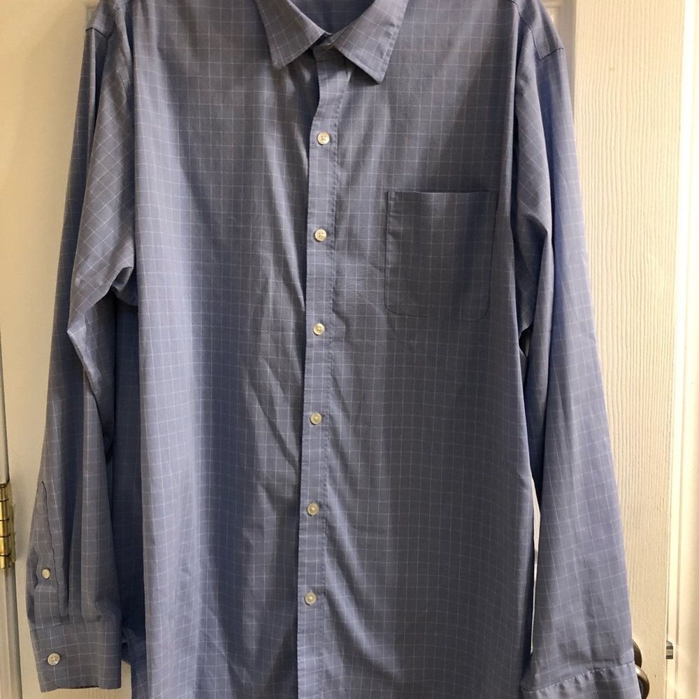 Van Heusen XL blue and white windowpane shirt